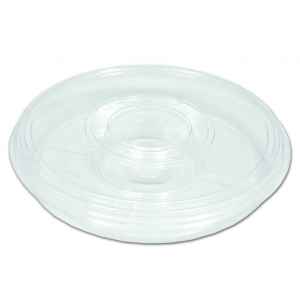 10.25" Round PET 1-Comp. Tray w/DC and Ring Lid, 51 oz.