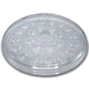 15.25" Round PET 24-Comp. Egg Tray w/Ring Lid