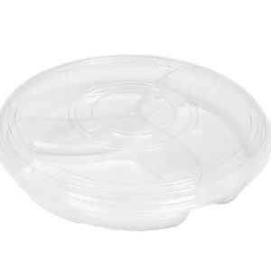 10.25" Round PET 3-Comp. Tray w/Ring Lid, 54 oz.
