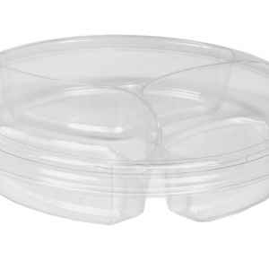 10.25" Round 3-Comp. PET Tray w/Flat Lid, 54 oz.