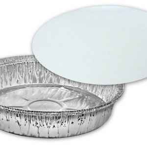 9" Round Alum Medium Closeable Pan w/ Board Lid, 48 oz.