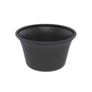 4.9" Round Black PS Large Curled All Purpose Bowl, 16 oz.