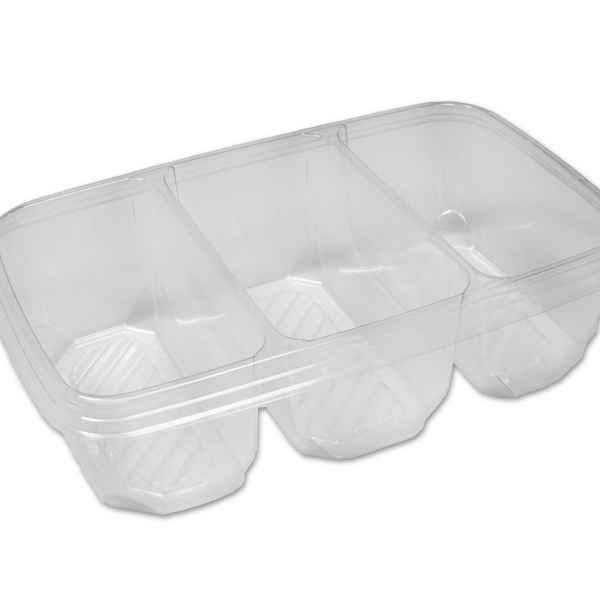 11" x 7" PET 3-Cell Tray