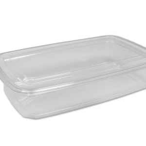 11" x 7" PET Container w/Flat Lid, 60 oz.