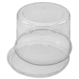 7" Round Clear PET Base w/4.5" Dome Lid