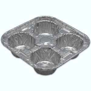 8.7" x 8.4" Alum 4-Cup Texas Muffin Pan, 5 oz.