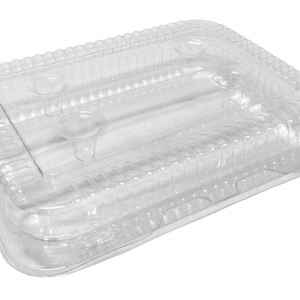 14.4" x 8.9" PET Mini-Coffee Cake Fluted Hinge