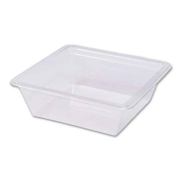 5" Square PET Flair Deli Dip Base, 8 oz.