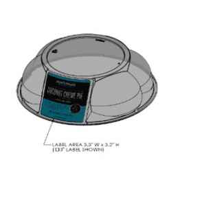 9" PET Pie Saver Dome w/Label Panel for 8" Pie, 2.8" High