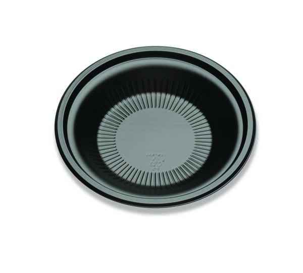 8" Round Black C-Fine PS Black Plate, 1.2" Deep