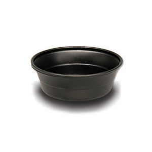 4.9" Round Black PS Large All Purpose Squat Curled Bowl, 8 oz.