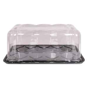 Black PET Bar Cake Base w/4.5" Scalloped Dome