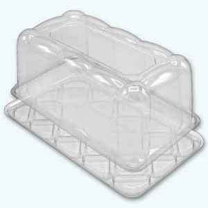 Clear PET Bar Cake Base w/4.5" Scalloped Dome