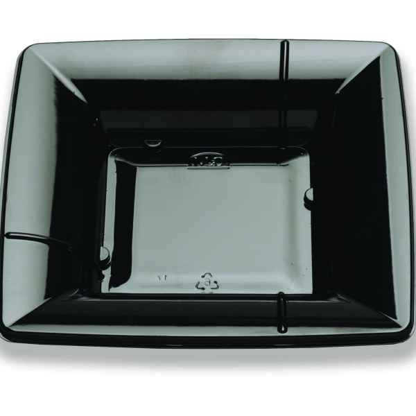 Savvy® 7" Square Black Pearl PS Shallow Base, 9 oz.