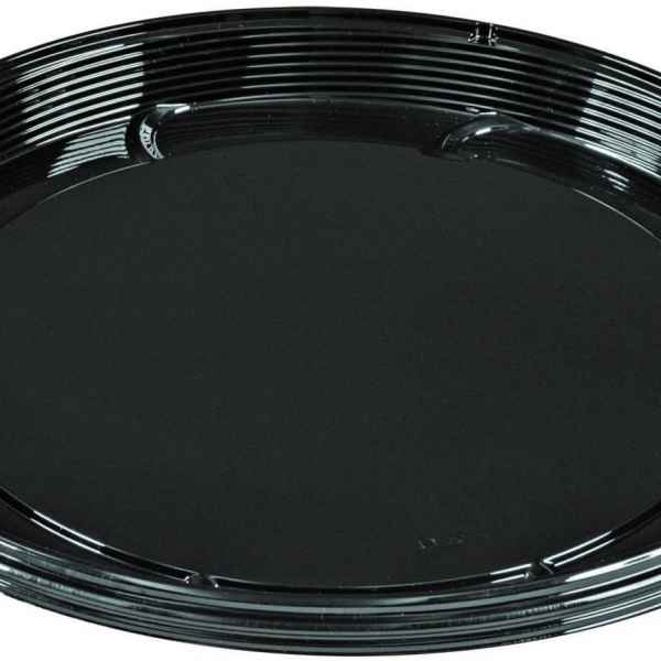 PartiPak® 18" Round Black PET Special Occasion Tray