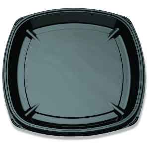 PartiPak® 16" Square Black PET Everyday Tray