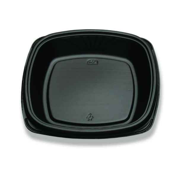 Forum® 9" Square Black C-Fine PS Mid-Depth Base, 28 oz.