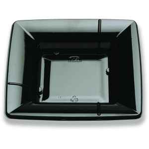 Savvy® 7" Square Black C-Fine PS Shallow Base, 9 oz.