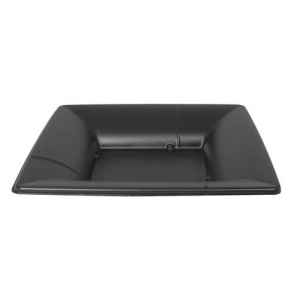 Savvy® 10" Square Black C-Fine PS Shallow Base, 24 oz.