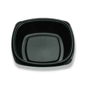 Forum® 7" Square Black C-Fine PS Deep Base, 24 oz.