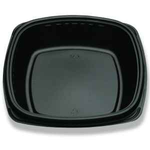 Forum® 9" Square Black C-Fine PS Deep Base, 40 oz.