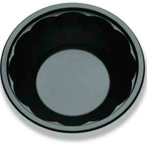 8.3" Round Black C-Fine PS Salad Bowl, 32 oz.