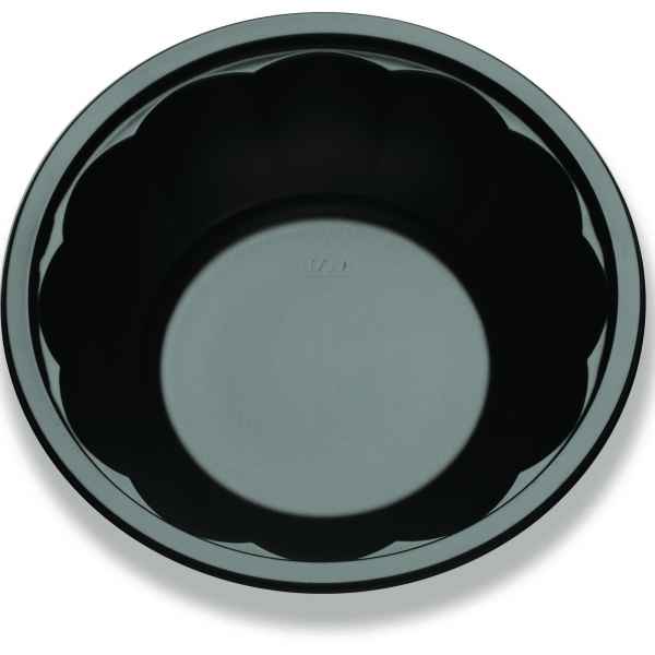 8.3" Round Black C-Fine PS Salad Bowl, 32 oz.