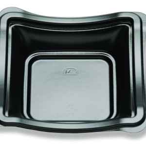 New Wave® 6" Square Black C-Fine PS Shallow Base, 6 oz.