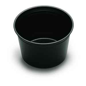 4.5" Round Black PS Medium All Purpose Curled Bowl, 16 oz.