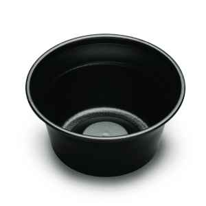 4" Round Black PS Small All Purpose Bowl, 8 oz.