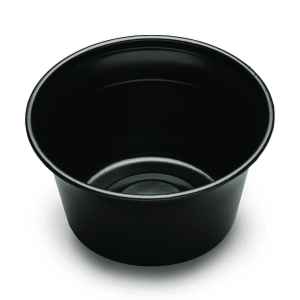 4.5" Round Black PS Medium All Purpose Curled Bowl, 12 oz.
