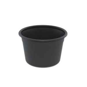 4" Round Black PS Small All Purpose Curled Bowl, 10 oz.