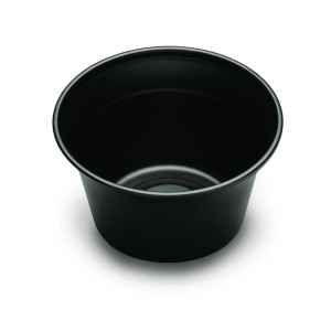 4.9" Round Black PS Large All Purpose Curled Bowl, 16 oz.