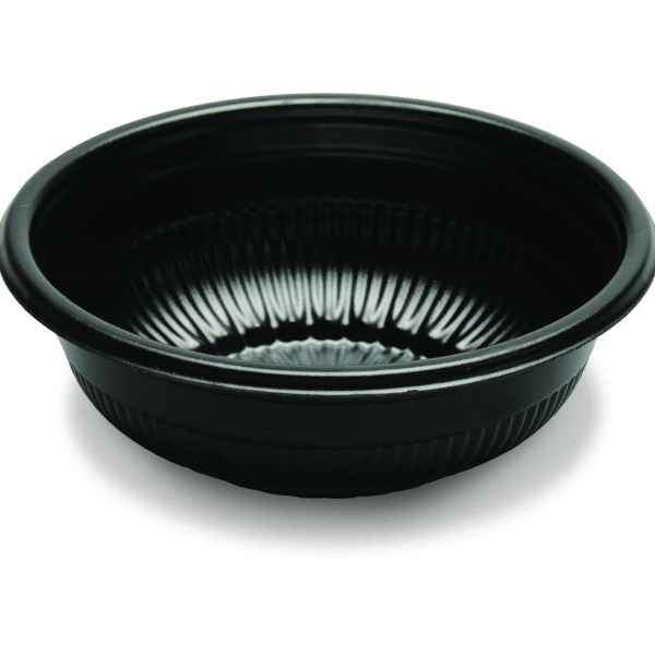 4.9" Round Black PS Hot Cold Bowl, 8 oz.