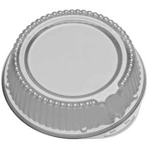 9" Round PS Plain Dual Stackable Plate Lid, 2.3" High