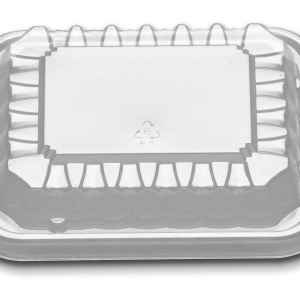 5.9" x 4.9" PS Dome Lid for 8/12 oz. HMR Oblong Tray