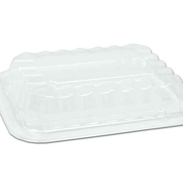 6.5" x 5.3" PS Dome Lid for 16 oz. HMR Oblong Tray