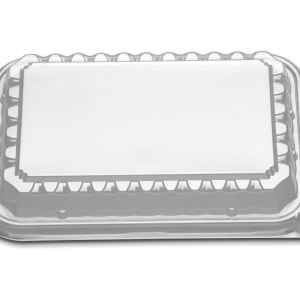 11" x 7.7" PS High Dome Lid for 48/64 oz. HMR Oblong Tray