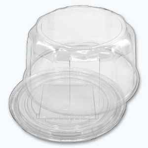 11.1" Round Clear PET Cake Base w/5.5" Scalloped PET Dome