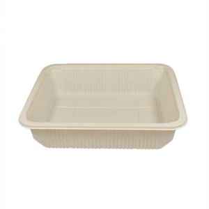 White PP Universal Processor Tray w/ Standard Rib & No Film, 2.5" deep, 81 oz.