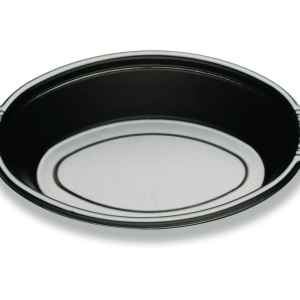 8.5" x 5.7" Oval Black PP Casserole Container, 16 oz.