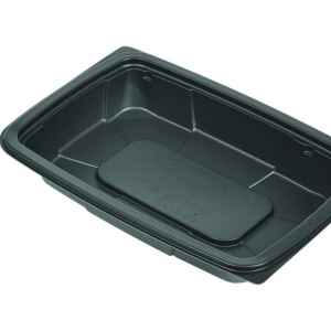 Cruiser® Ware 10.3" x 7.2" Black MFPP Small Entrée Base w/ Flat Rim, 32 oz.