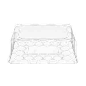 Clear PET 1/4 Sheet Cake Base w/5" Scalloped Dome