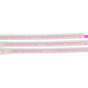 8.5" Giant Pink PP Straw, Wrapped
