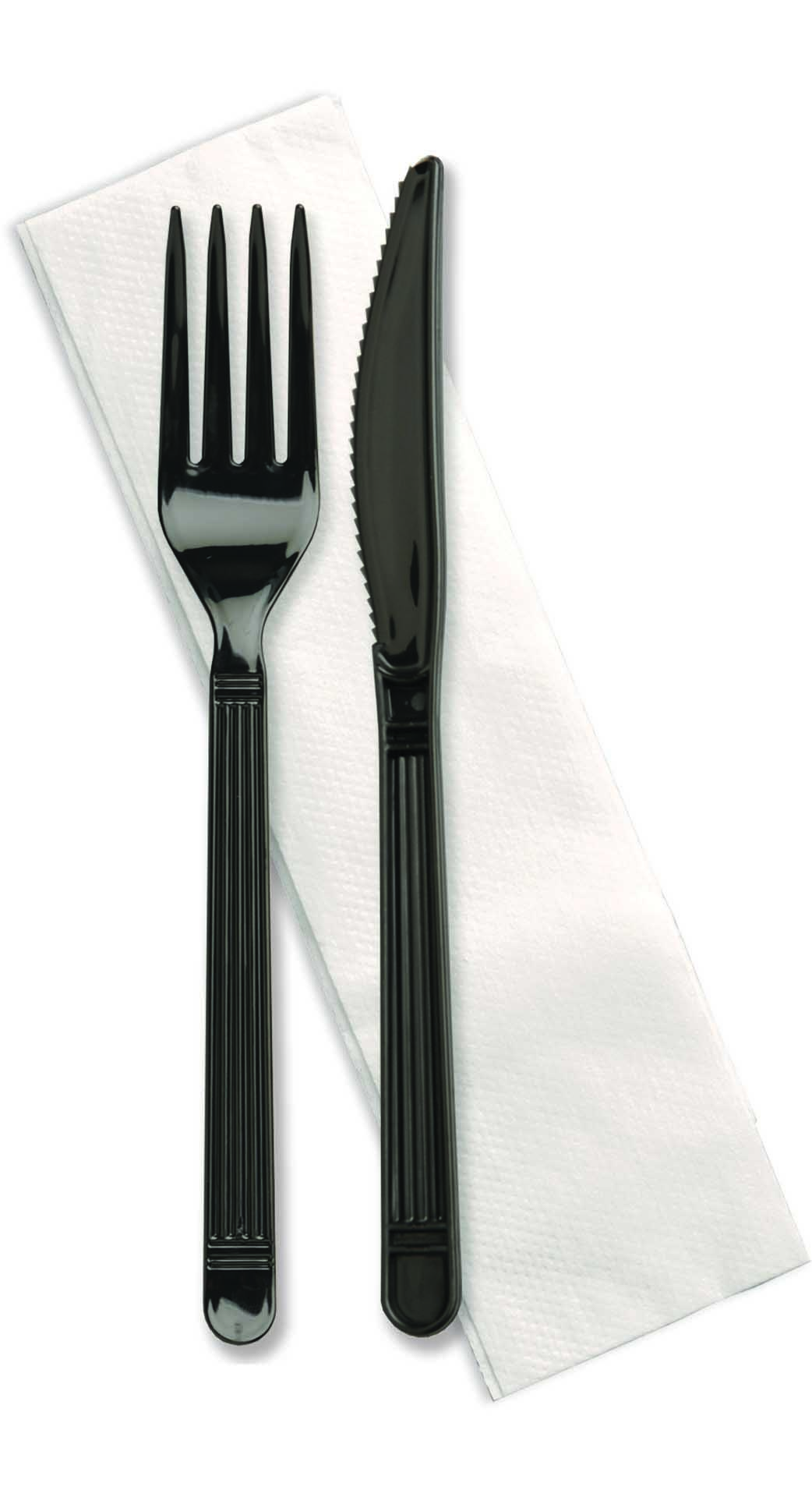 FORUM EBONY FORK,KNIFE,NAPKIN