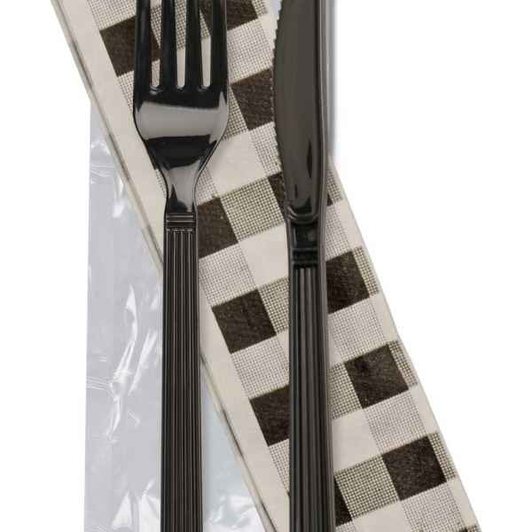 Forum® Ebony PP Fork, Knife & 13X17 Napkin