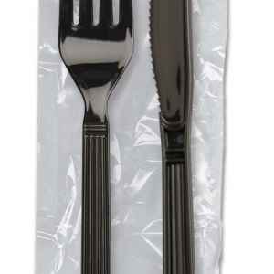 Forum Ebony PP Fork & Knife, Wrapped