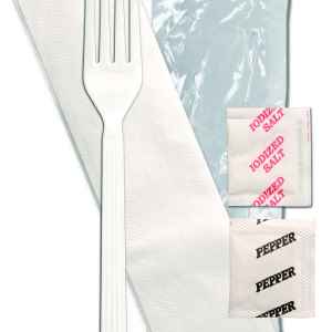 Forum White Fork, Napkin, Salt & Pepper, Wrapped