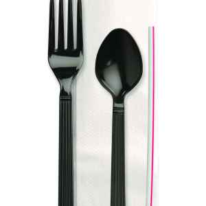 Forum® White PP Fork & Teaspoon, Wrapped