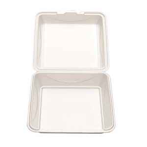 Envirofoam® 9" Square White PS Hinge, 59 oz., 250 ct.
